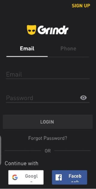 Grindr sign up