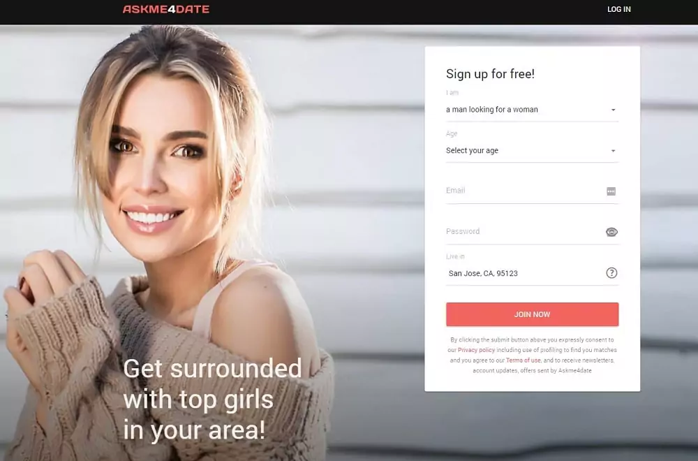 askme4date sign-up
